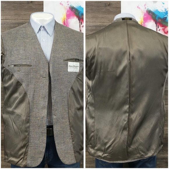Norm Thompson Mens Blazer Sport Coat Casual Jacket Size 42R Vintage‎ Silk Suit - Picture 8 of 14
